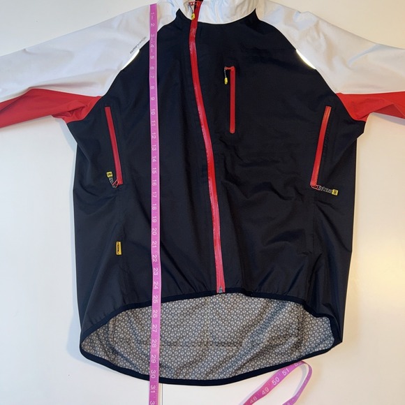 Mavic Rain Ride Jacket Ergo Cuff Pockets Red White Size XL - Picture 13 of 14